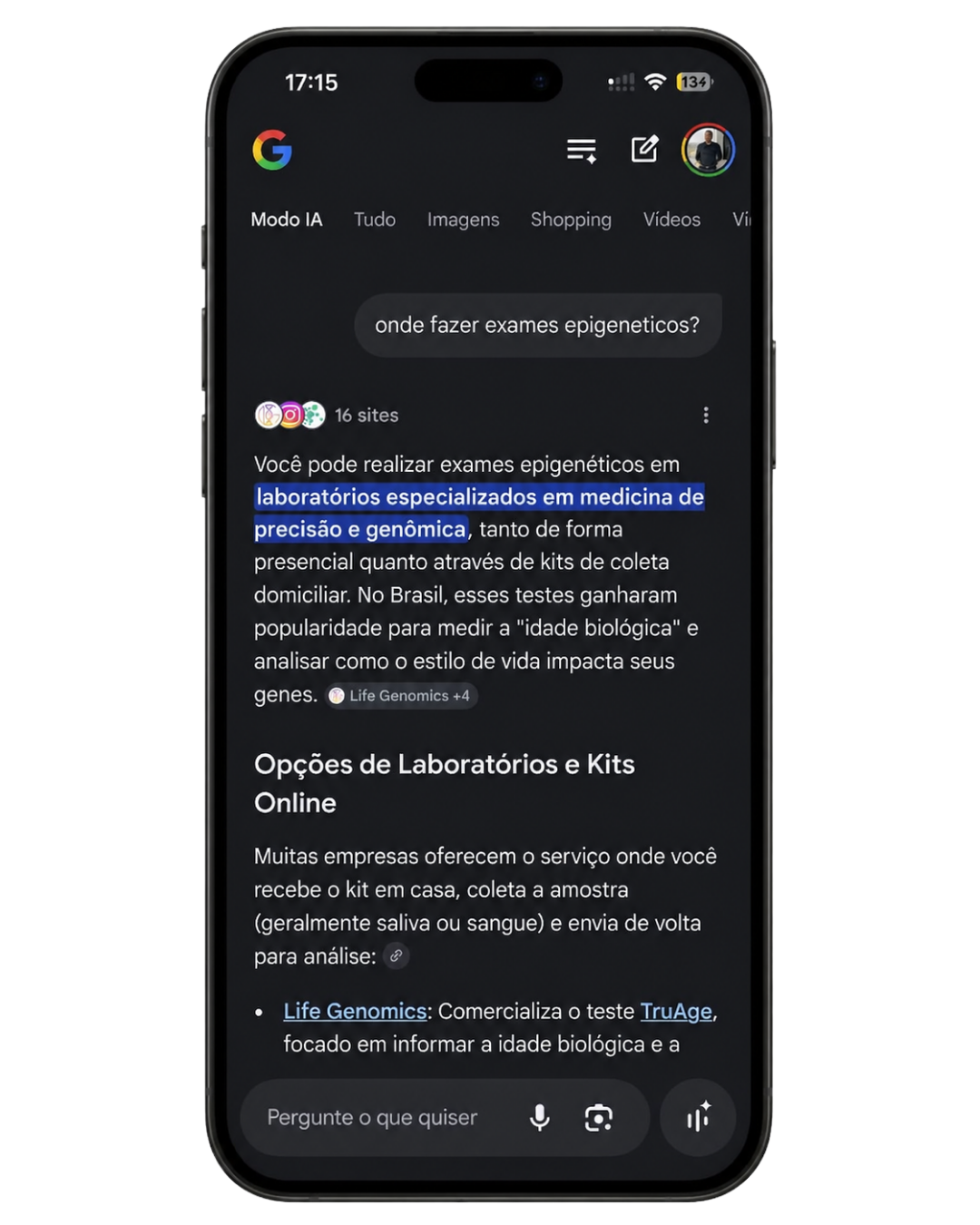 Amostra de Campanha Life Genomics 2